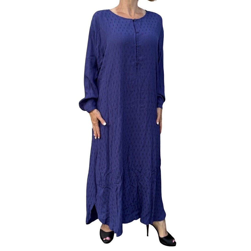 Solika Lielle Maxi Dress XL Purple Modest  Casual Long Sleeves Minimalist J5120